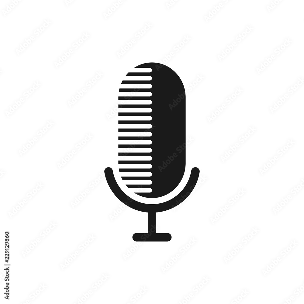 mic silhouette icon design template vector mic silhouette icon design template vector