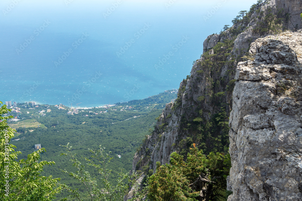 Cliff over the forest and the sea, Ai-Petri, Crimea