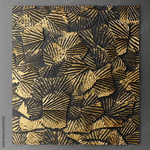 3D wall art, paintings with gold leaf