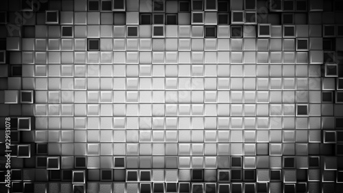 Frame of dark gray 3D cubes...