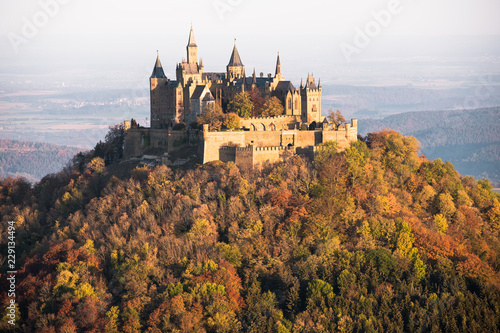Castle Hohenzollern at Sunrise in autumn