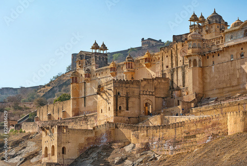Photo Famous Amer fort in Jaipur - Rajasthan , India