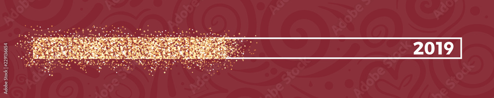 goldener Glitzer Ladebalken mit rotem Ornament goldener Glitzer Ladebalken mit rotem Ornament