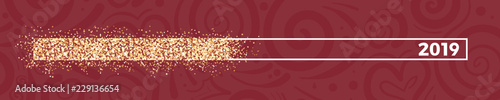 goldener Glitzer Ladebalken mit rotem Ornament