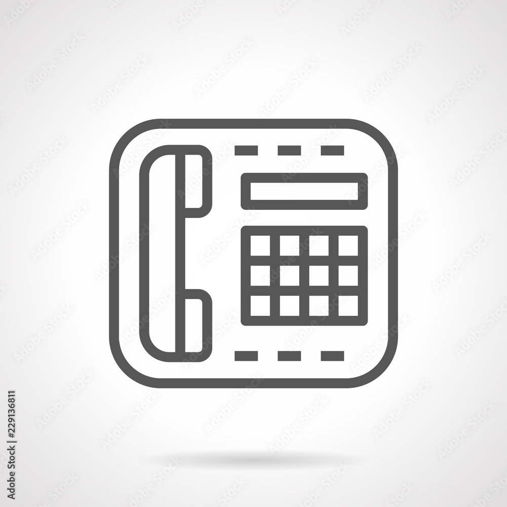 Reception desk telephone simple line vector icon Reception desk telephone simple line vector icon