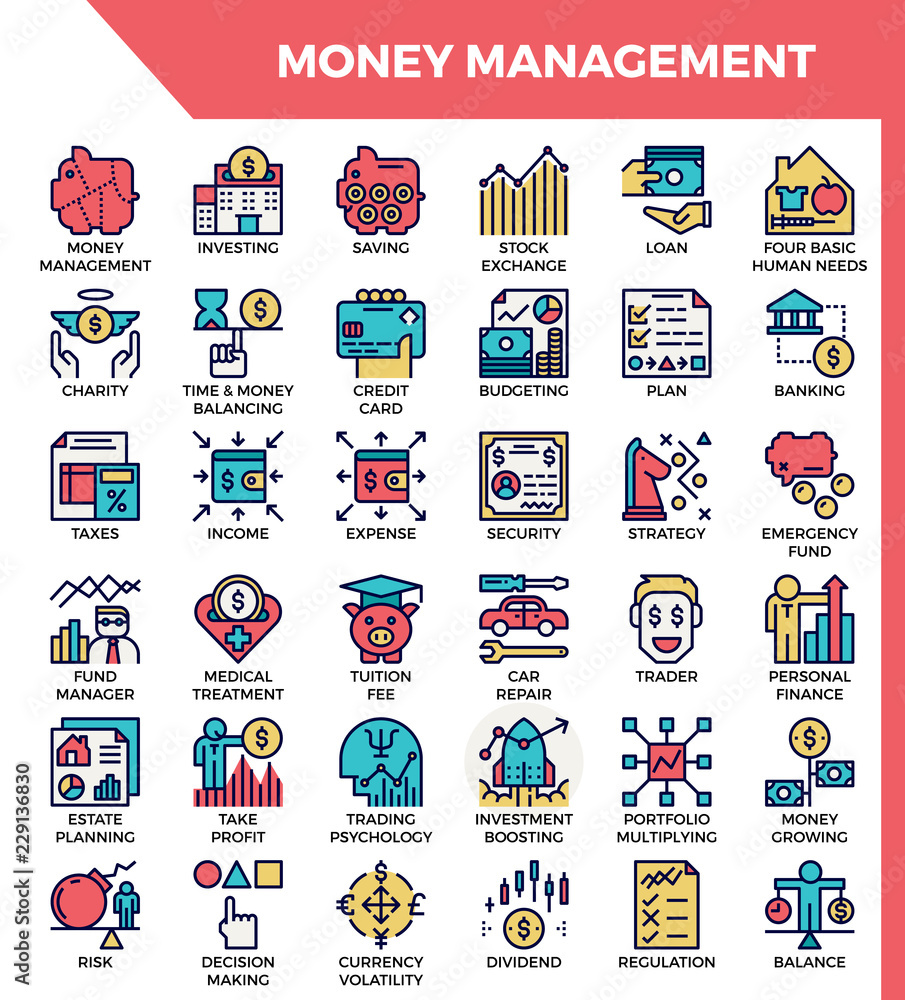 Fototapeta premium Money management icons