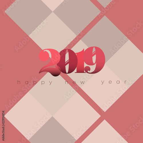 2019 Geschenkkarte mit rotem Karomuster