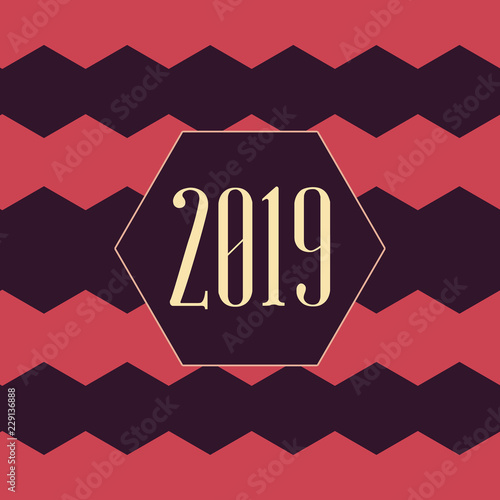 2019 auffällige Grußkarte für das neue Jahr