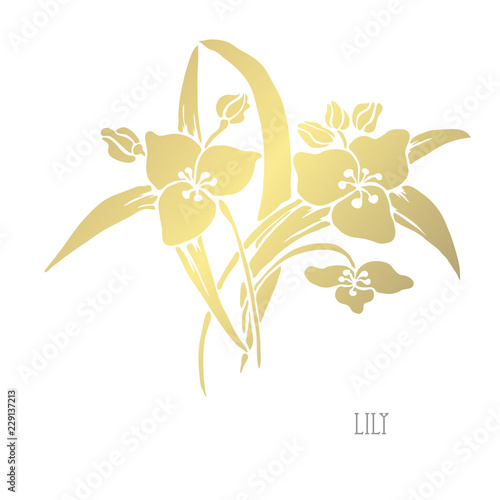 Fototapeta Naklejka Na Ścianę i Meble -  golden floral decoration