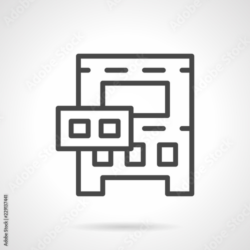Medical autoclave simple black line vector icon