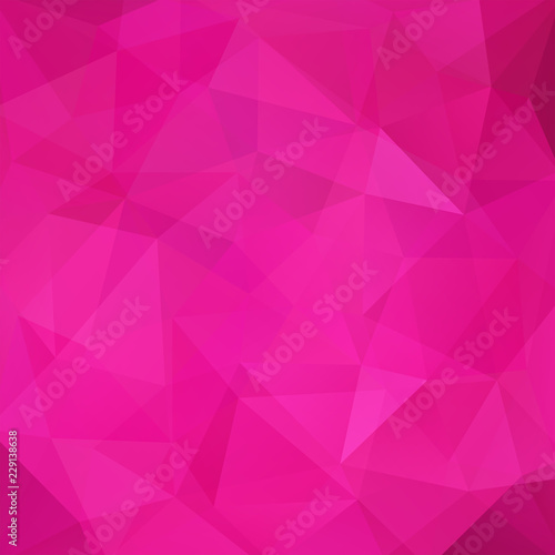 Polygonal vector background. Can be used in cover design, book design, website background. Vector illustration. Pink color.