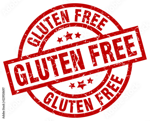 gluten free round red grunge stamp