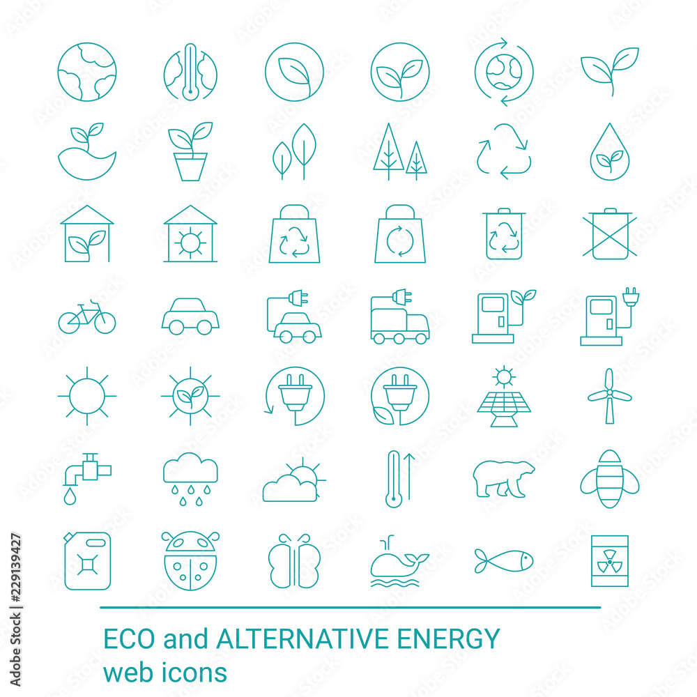 Set of ecology icons Set of ecology icons