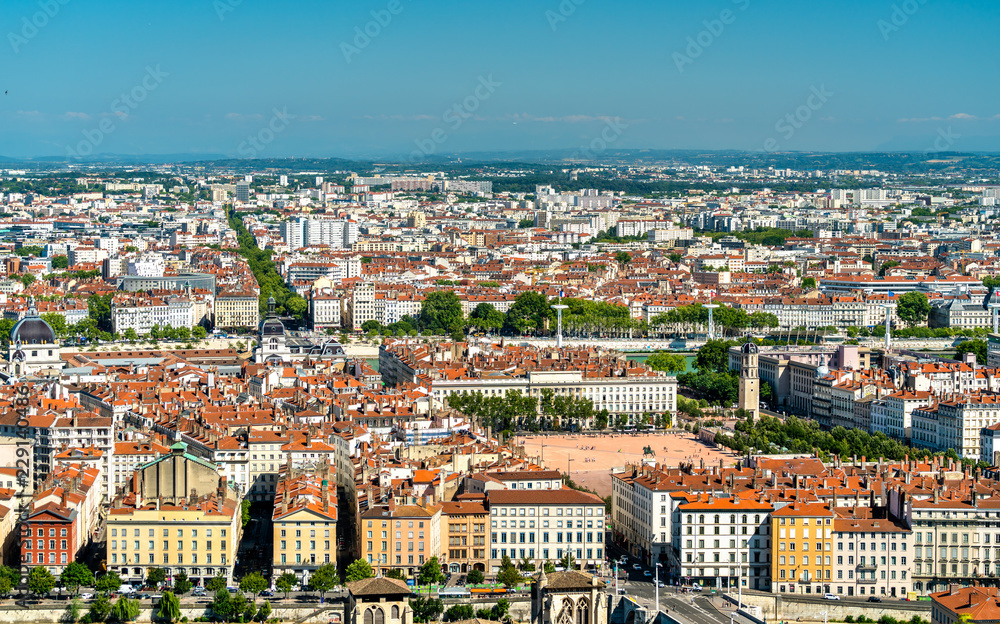 Aerial view of Lyon, France