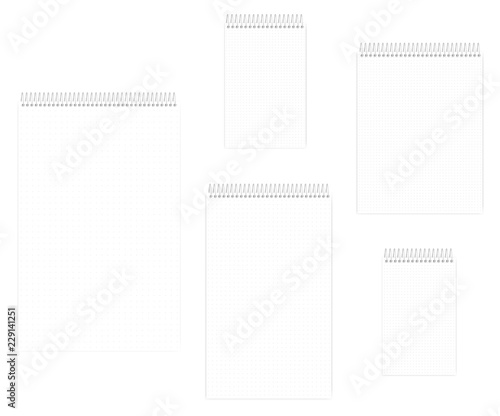 Wire bound spiral dot grid notebook set various paper size formats