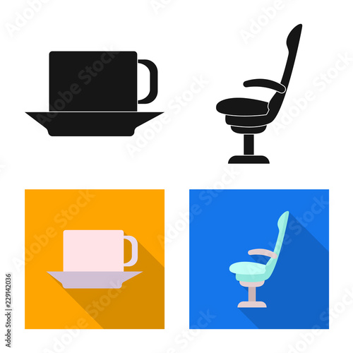 Vector illustration of airport and airplane symbol. Collection of airport and plane stock vector illustration.