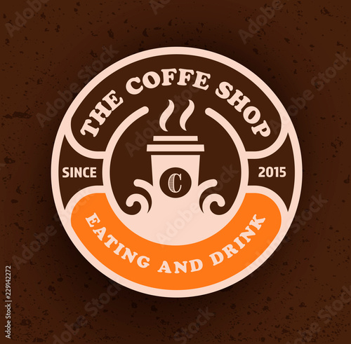 Coffee shop logo design template. Retro coffee emblem. Vector art.