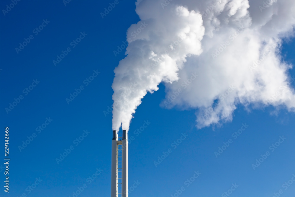 chimney of a heat and power station, Finland chimney of a heat and power station, Finland