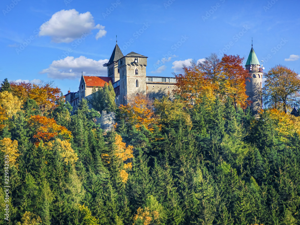 Neo gothic Lesna Skala castle in Szczytna