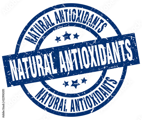 natural antioxidants blue round grunge stamp