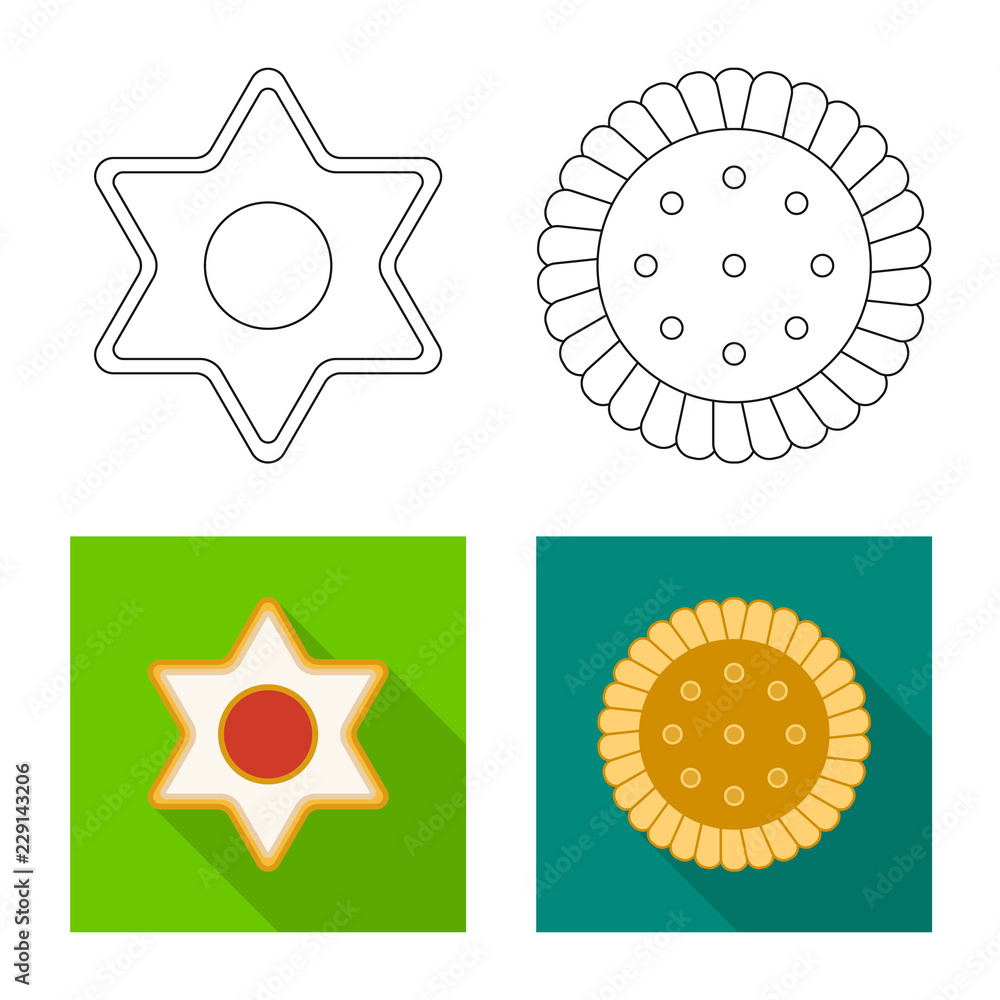 Vector design of biscuit and bake symbol. Collection of biscuit and chocolate stock vector illustration. Vector design of biscuit and bake symbol. Collection of biscuit and chocolate stock vector illustration.