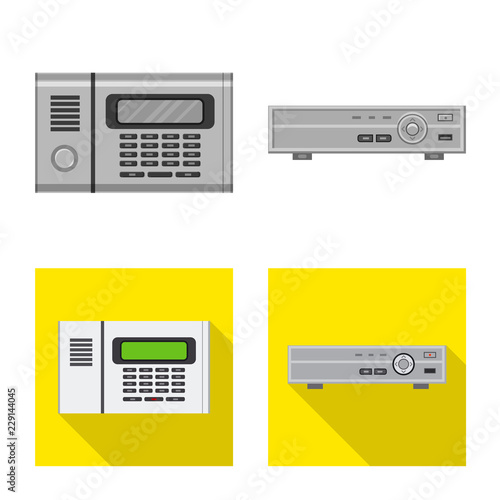 Vector illustration of office and house logo. Collection of office and system vector icon for stock.