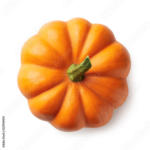 Fresh orange pumpkin isolated on white background Fototapet