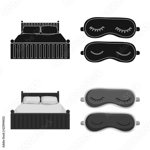 Isolated object of dreams and night symbol. Set of dreams and bedroom stock symbol for web.