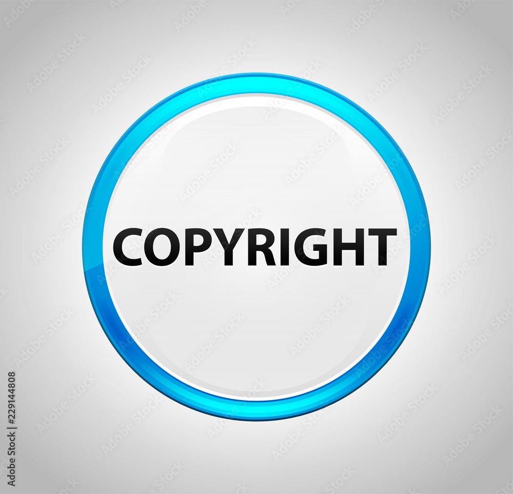 Copyright Round Blue Push Button Copyright Round Blue Push Button