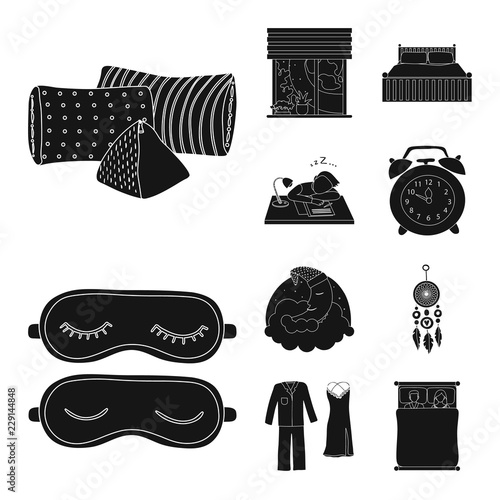 Vector design of dreams and night sign. Collection of dreams and bedroom stock symbol for web.