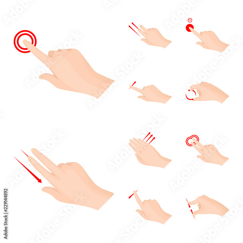 Isolated object of touchscreen and hand icon. Collection of touchscreen and touch vector icon for stock.
