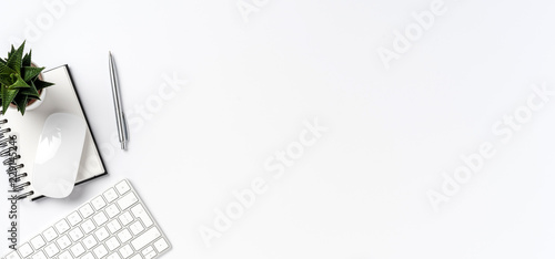 Elegant office desktop. Top view