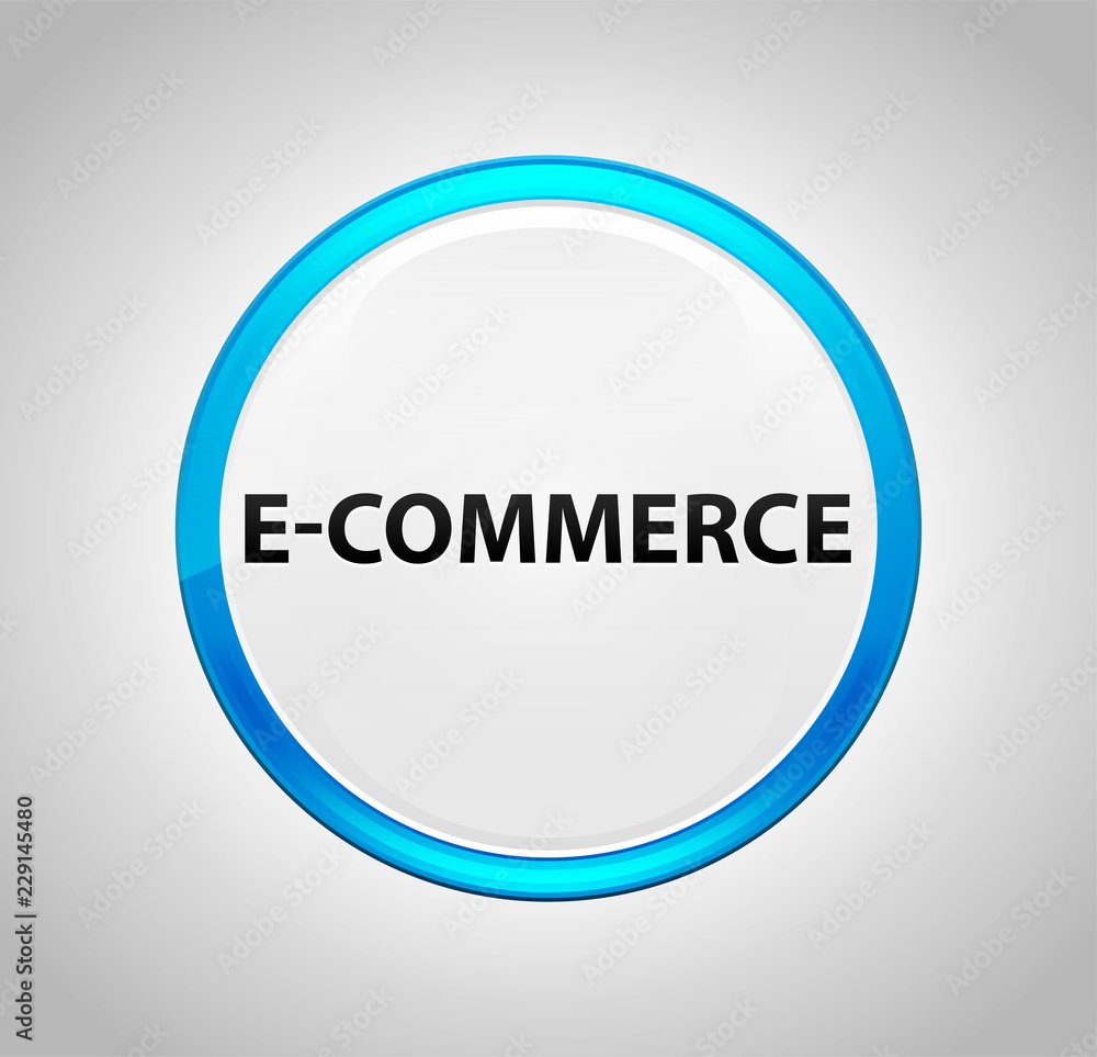 E-commerce Round Blue Push Button E-commerce Round Blue Push Button