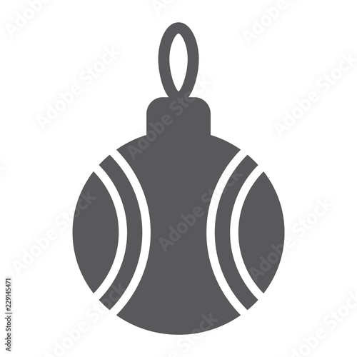 Christmas tree ball glyph icon, xmas and decoration, bauble sign, vector graphics, a solid pattern on a white background