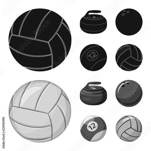 Vector illustration of sport and ball logo. Collection of sport and athletic stock vector illustration.