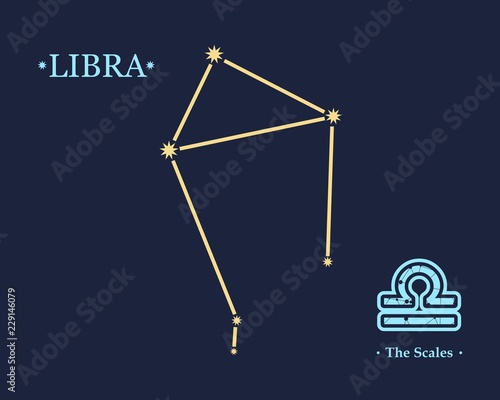 Astrology sign The Scales. Constellation design concept