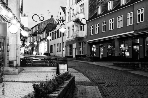 Evening in Sonderborg  Southern Denmark. Black and White