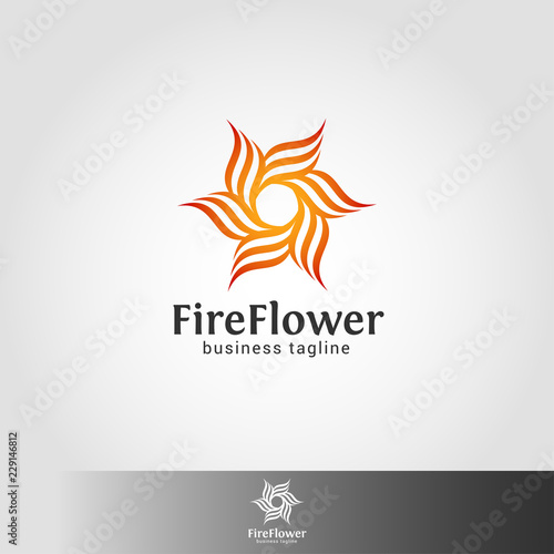Abstract Fire Flower Logo template