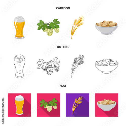Vector illustration of pub and bar logo. Set of pub and interior stock vector illustration.