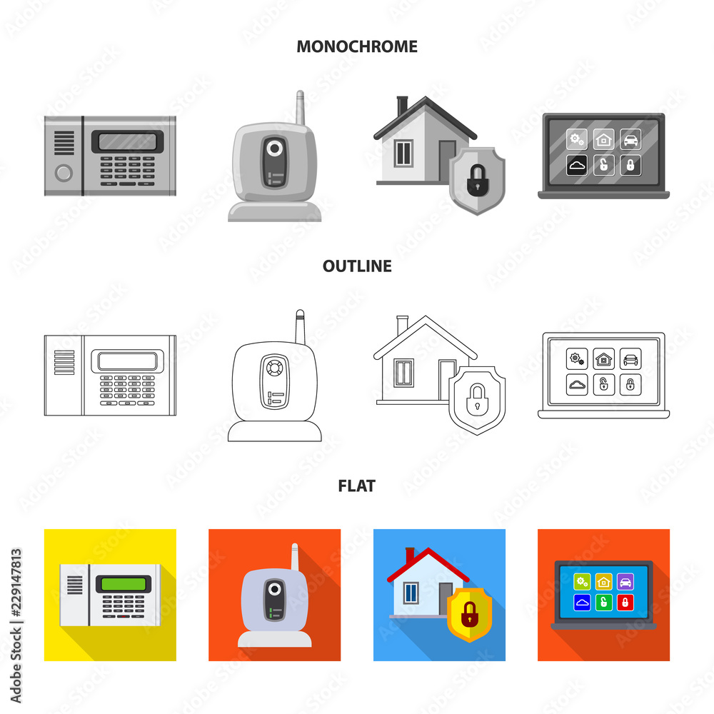 Vector design of office and house sign. Set of office and system stock symbol for web. Vector design of office and house sign. Set of office and system stock symbol for web.