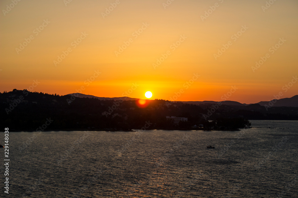 Sun goes down by Corfu Sun goes down by Corfu