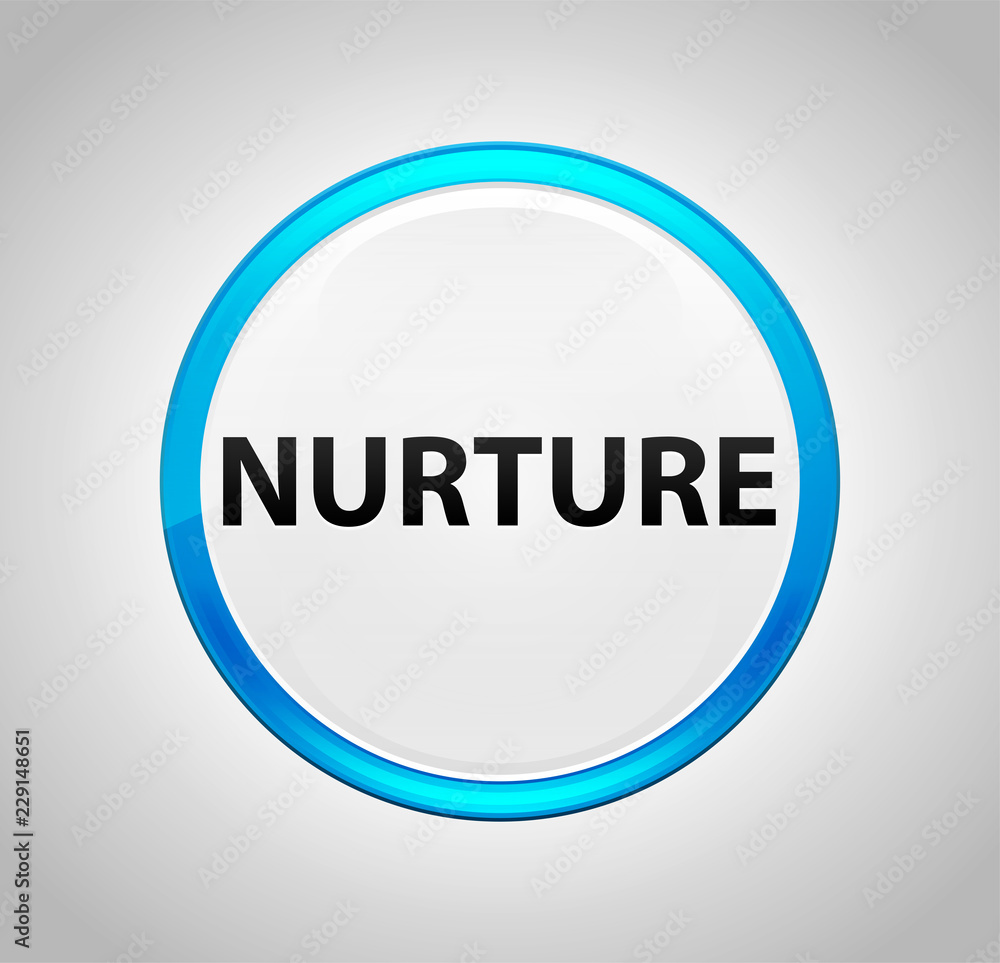 Nurture Round Blue Push Button Nurture Round Blue Push Button