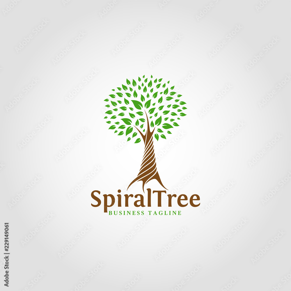 Obraz premium Spiral Tree - Nature logo Template