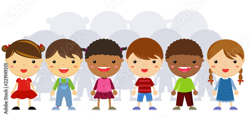 Group of cute children collection
