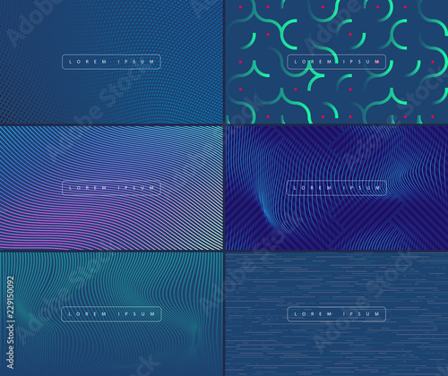 Vector geometric background set. Web banner, flyer, cover design