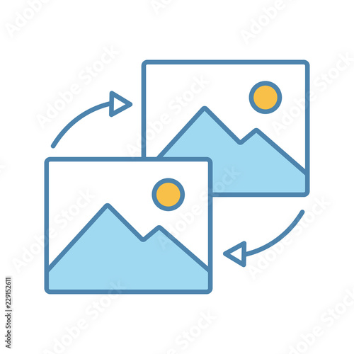 Data transforming color icon