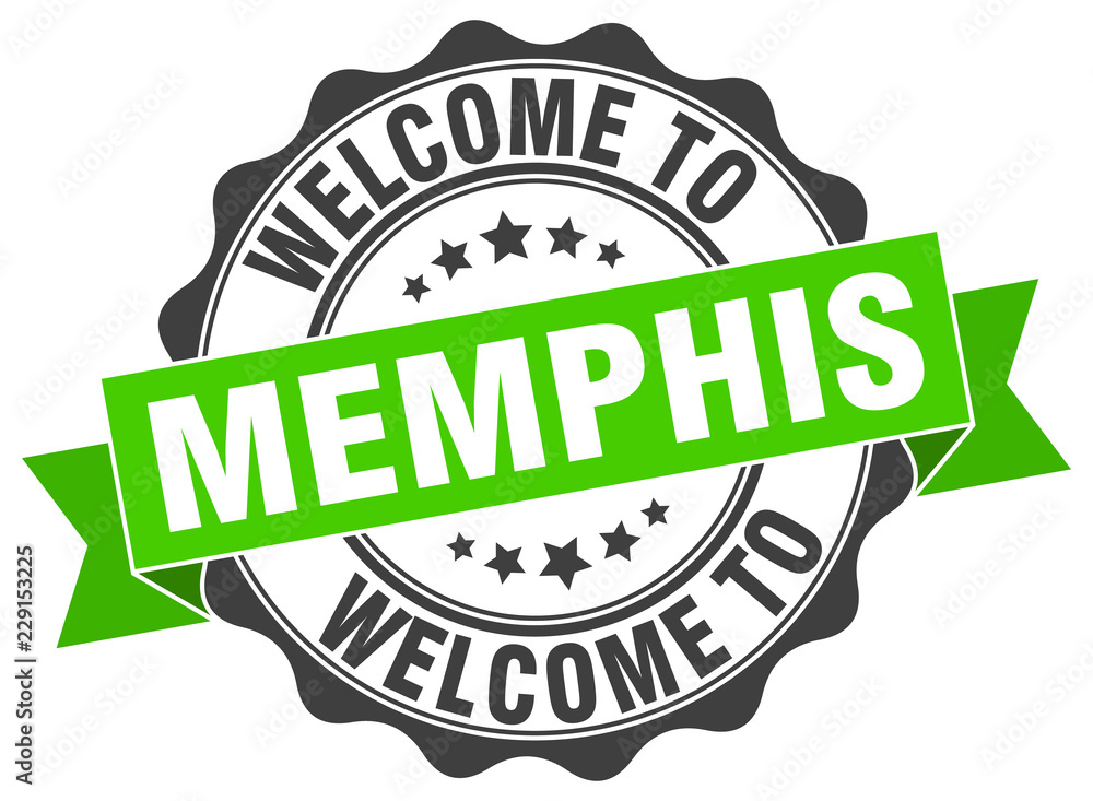 Obraz premium Memphis round ribbon seal