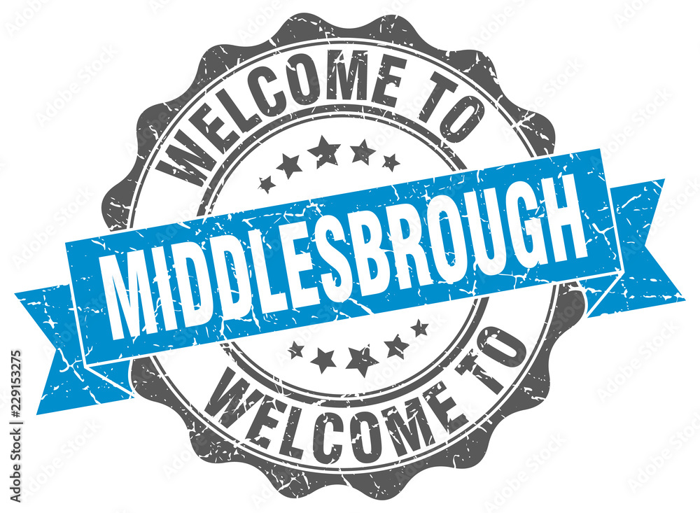 Obraz premium Middlesbrough round ribbon seal