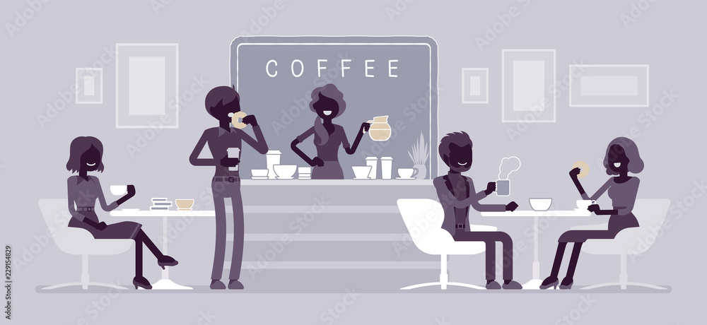 Cafe shop and people relaxing Cafe shop and people relaxing