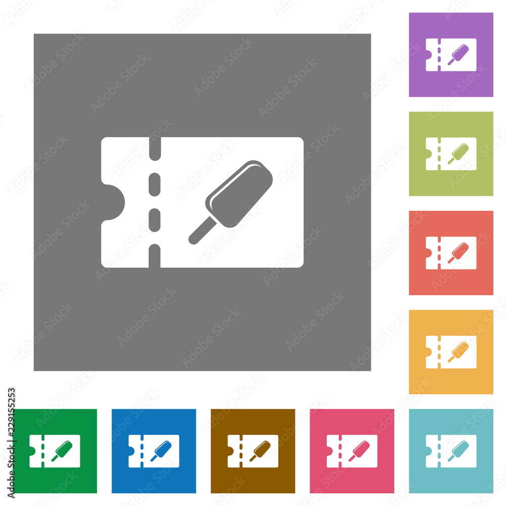 Ice lolly discount coupon square flat icons Ice lolly discount coupon square flat icons
